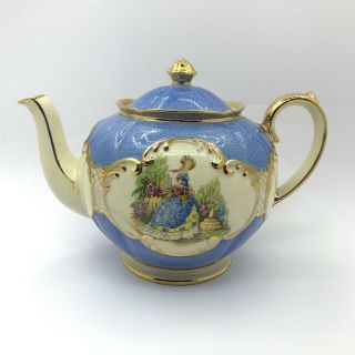 Sadler Rare Crinoline Lady Blue Globe Teapot