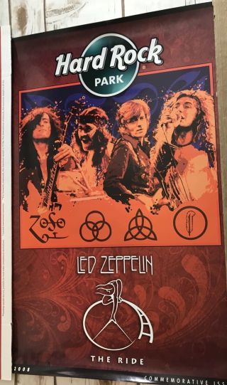 Led Zeppelin Hard Rock Ride Park Poster Robert Plant,  Jimmy Page John Paul 8