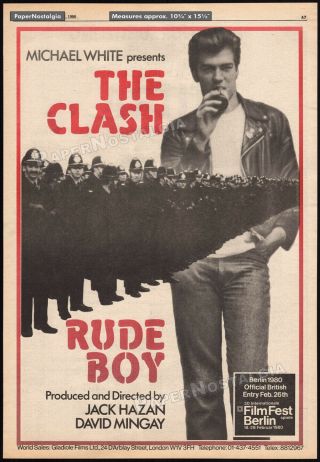 Rude Boy - The Clash_orig.  1980 Trade Ad Promo / Premiere Poster_joe Strummer