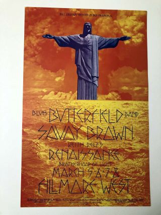1970 Paul Butterfield Blues Savoy Brown Bill Graham Fillmore Poster Bg 221