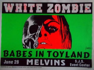 White Zombie Print Melvins Babes In Toyland San Jose 1995 M.  Gordon - Shortsleeve