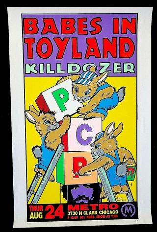 Kozik: Babes In Toyland & Killdozer - 1995 Concert Poster - Signed - 