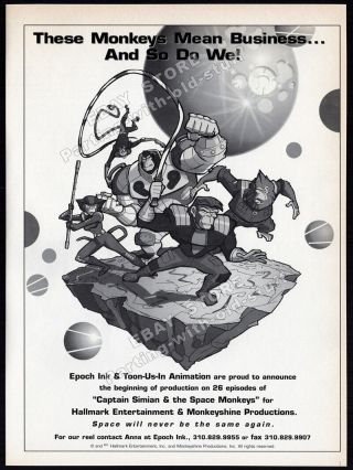Captain Simian & The Space Monkeys_original 1996 Trade Print Ad_tv Series Promo
