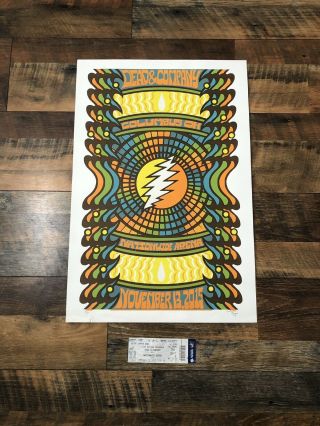 Dead And Company Poster Signed November 13 2015 Columbus Oh Ticket Stub 11 - 13 - 15