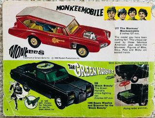 Beatles Monkeemobile Green Hornet Black Beauty Corgi ad from 1968 2
