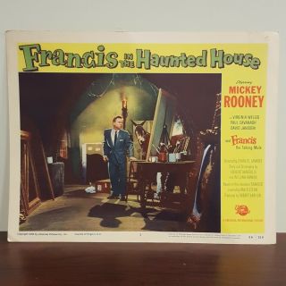 Francis In The Haunted House Talking Mule 1956 Lobby Card Mickey Rooney