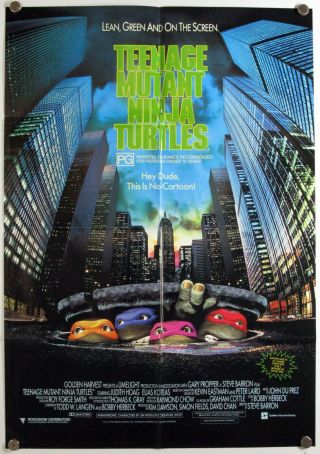 Teenage Mutant Ninja Turtles Elias Koteas Corey Feldman Aus One Sheet 1990