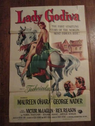 Lady Godiva - 1 Sheet Movie Poster 1955 - Maureen O`hara