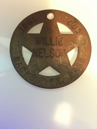 Rare Vintage 1981 Willie Nelson Backstage Pass (found Metal Detecting)