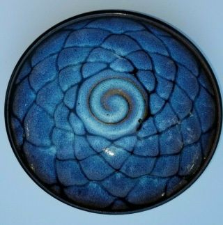 Tracy Dotson Pottery Bowl Blue Fish Scale North Carolina