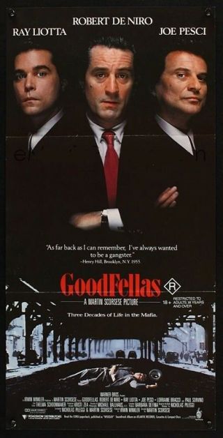 1990 Goodfellas Robert De Niro,  Joe Pesci Martin Scorsese Crime Mafia Poster