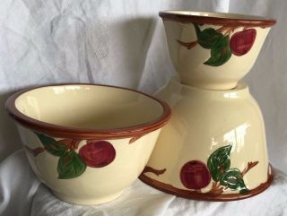 3 Vintage 50 s Franciscan Ware USA Apple 3 Nesting Nested Mixing Bowls 8