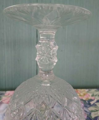 Fenton Compote Vase Diamond Cut Accented Pink Chiffon Ruffled Edged 9120 YW 5