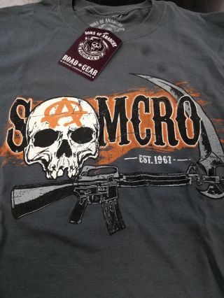 Sons Of Anarchy Est 1967 Samcro Gray Double Sided Print Official T - Shirt