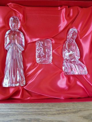 Irish Waterford Crystal 3 - Piece Holy Family Nativity Figurines Ireland 2