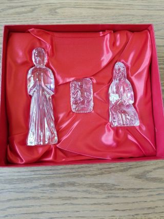 Irish Waterford Crystal 3 - Piece Holy Family Nativity Figurines Ireland 6