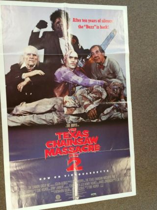 1986 Texas Chainsaw Massacre Pt 2 Promotional Videocassette Poster