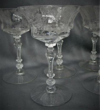 8 Vintage Cambridge Rose Point Sherbet / Champagne Glasses 6 3/8 " S206