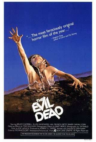 Evil Dead (1981) Sam Raimi Bruce Campbell Ash Williams Movie Poster Size 27x40