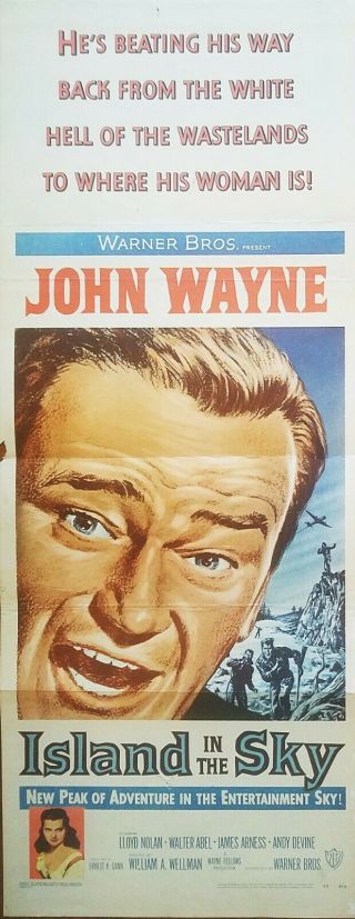 Island In The Sky (1953) Stunning John Wayne 14x36 Insert Poster