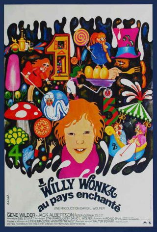 Willy Wonka & The Chocolate Factory (1971) Fr (b) Gene Wilder Movie Poster 27x40