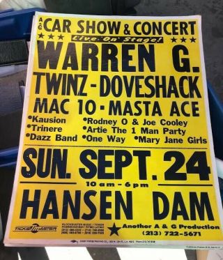 Warren G Concert Poster Rare 90 