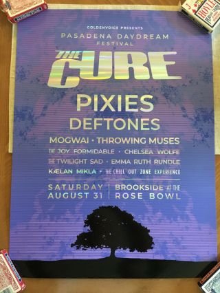 The Cure Pasadena Daydream Festival Vip Poster Pixies Deftones Twilight Sad 2019