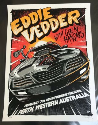Eddie Vedder Concert Poster - Australia 2.  7.  14 - Artist Edition 81/100