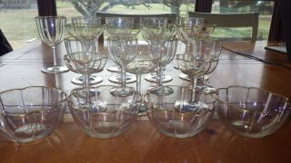 Vintage Drinkware Glasses Barware Water Goblets Champagne Stems 20 Piece Set