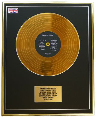 Depeche Mode - Violator Metal Gold Record Display Commemorative Ltd Edition
