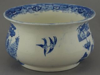 Antique Earthenware Blue Willow Chamber Pot with Lid By Ridgways 6