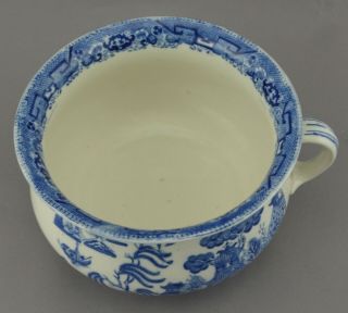 Antique Earthenware Blue Willow Chamber Pot with Lid By Ridgways 7