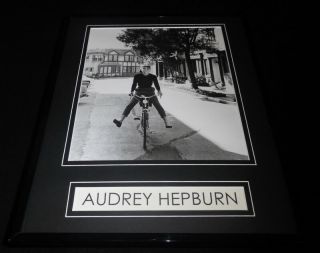 Audrey Hepburn On Bike Framed 11x14 Photo Display