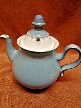 Denby Castile Blue From England 8 Inch Tall Teapot With Cover