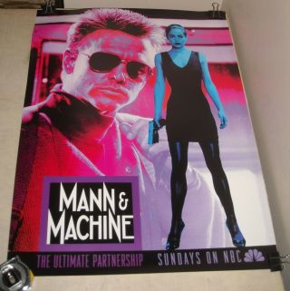Rolled 1992 Nbc Tv Promo Poster Mann & Machine Yancy Butler Sci Fi Series