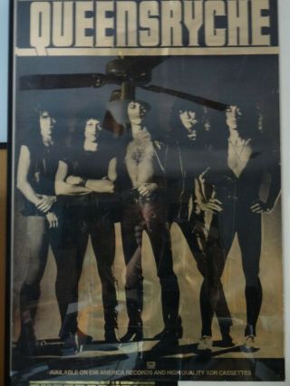 Vintage & Very Rare Queensryche E.  P.  Gold Foil Promotional Poster Circa 1983