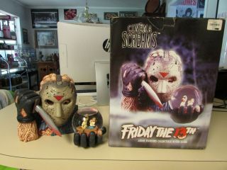 Extremely Rare 2001 Friday The 13th Jason 9 " Statue W/water Globe & Box