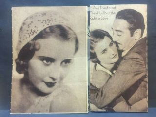 1932 movie herald.  FORBIDDEN.  Barbara Stanwyck,  Adolphe Menjou,  Ralph Bellamy 2