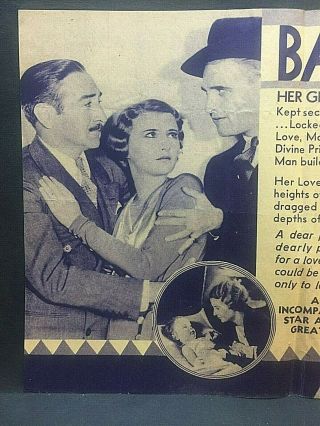 1932 movie herald.  FORBIDDEN.  Barbara Stanwyck,  Adolphe Menjou,  Ralph Bellamy 3