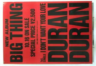Duran Duran Japan 1988 Promo Only Poster Big Thing Release 72 X 51 Cm