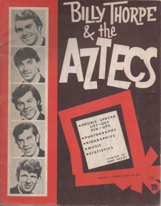 Billy Thorpe And The Aztecs One Of The Rarest Aust Only Orig Sheet Music Book