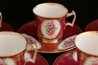 Set 6 Royal Chelsea England Bone China Rose Floral Gold Tea Cups & Saucers 5013A 3