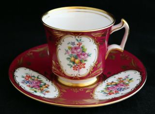 Set 6 Royal Chelsea England Bone China Rose Floral Gold Tea Cups & Saucers 5013A 6