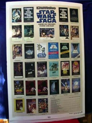 Star Wars Checklist Movie Poster Of Usa Movie Posters Up To 1988 Rolled