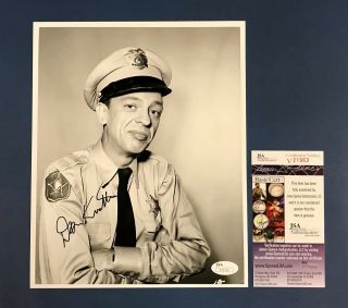Don Knotts Signed 8”x10” Barney Fife Photo Andy Griffith Show Jsa