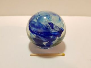 Glass Paperweight Signed Michael Harris Studio Early 1970s Isle Of Wight Mdina