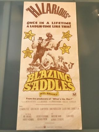 Daybill Poster 13x30: Blazing Saddles (1974) Gene Wilder