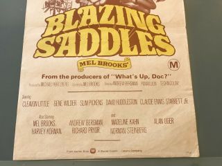DAYBILL POSTER 13x30: Blazing Saddles (1974) Gene Wilder 2