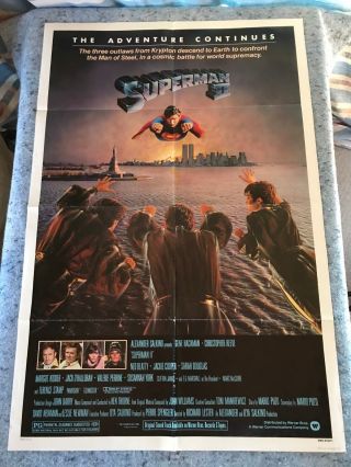 Superman 2 1981 1 Sheet Movie Poster 27 " X41 " (vf -) Christopher Reeve