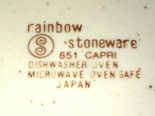 4 Sango Rainbow Stoneware CAPRI BROWN CEREAL BOWLS,  DINNER & SALAD PLATES 3